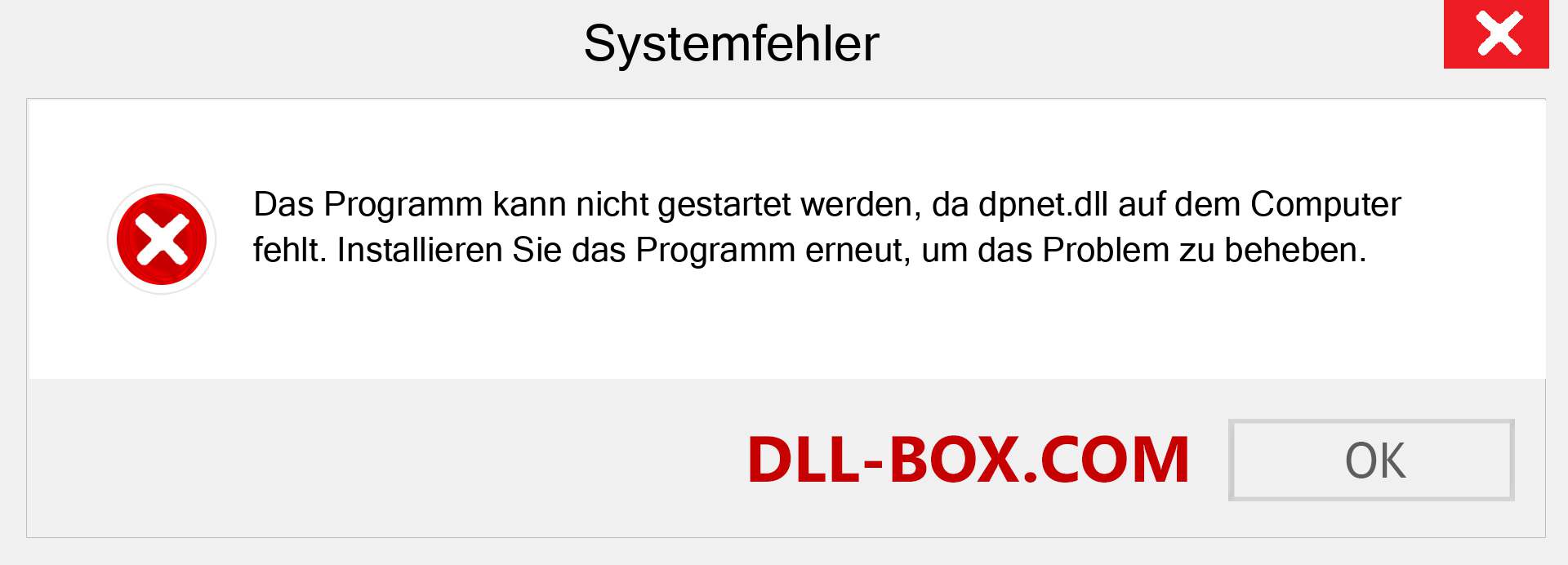 dpnet.dll-Datei fehlt?. Download für Windows 7, 8, 10 - Fix dpnet dll Missing Error unter Windows, Fotos, Bildern